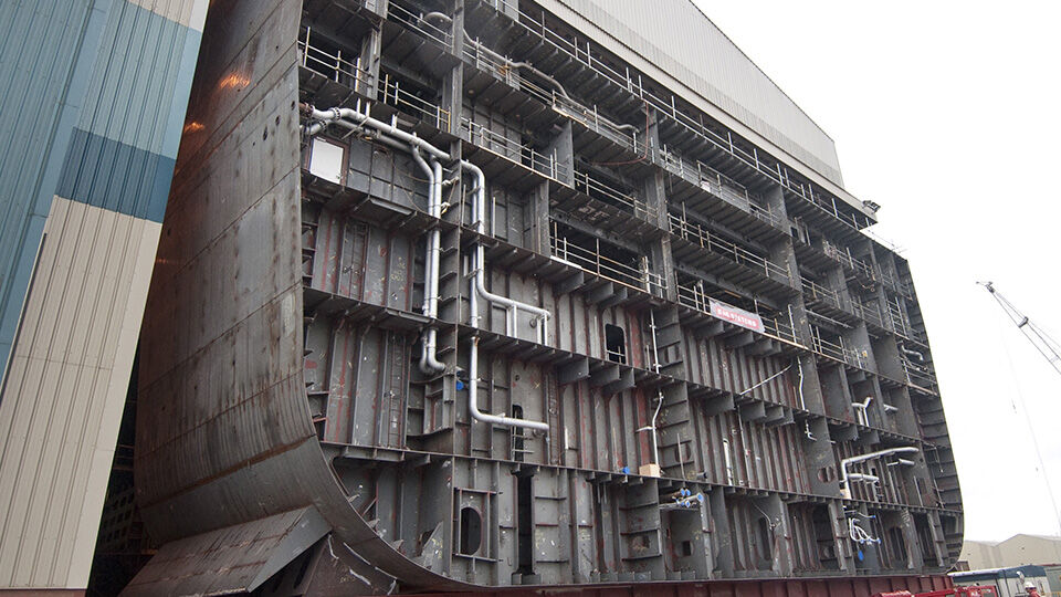 Angled view of a Queen Elizabeth Class carrier unit