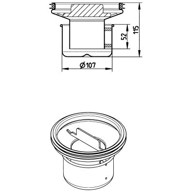 Line Drawing - Water trap-160