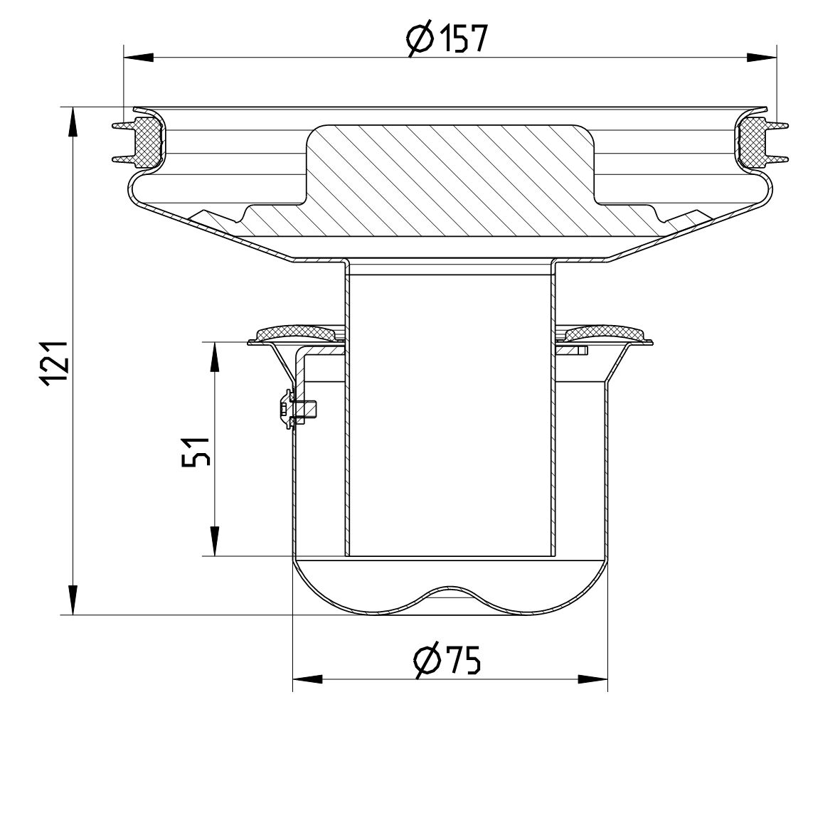 Line Drawing - Water trap-160