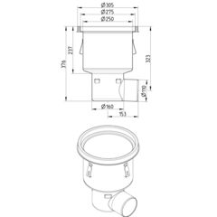 Line Drawing - Drain-No membrane-305