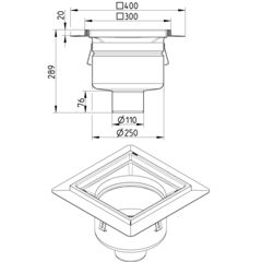 Line Drawing - Drain-Liquid membrane-300